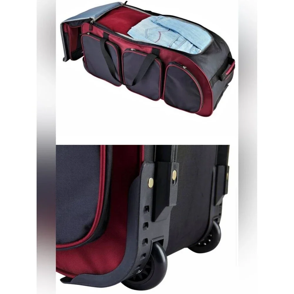 Travelers Club 30 in. Multi-Pocket Upright Rolling Duffel Bag luggage Handle